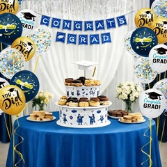 Graduation Decorations 2026 Graduation Balloons 62pcs 12 Inch Navy Blue Gold…