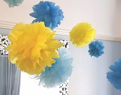 Tissue Paper Pom Poms – Choose from 3 Sizes 6″ – 14″ – 12 Colours