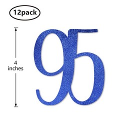 12 PCS Blue Glitter 95th Birthday Centerpiece Sticks Number 95 Table Decor