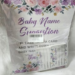 Baby Shower Butterfly Floral Theme Name Suggestion Set Standing Sign & 50 Ticket