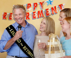 The Legend Has Retired Sash – Black & Gold Foil Retirement Party Sash with Pin