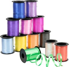 12 Rolls Crimped Curling Ribbon Balloon Strings, Assorted Vivid Colors, 3/16″ X