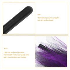 Broom Shape Mesh Random Color Props for Witch Cosplay 1Pack 35.4×5.5×1.2in