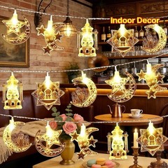 Ramadan Moon Star 10/20 LED String Fairy Lights EID Mubarak Lamp Muslim Decor UK