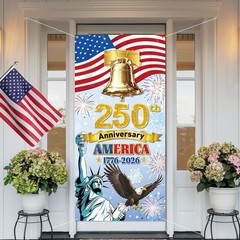 250th Anniversary American Door Cover 4th of July Decorations 2026, Fabric Fo…
