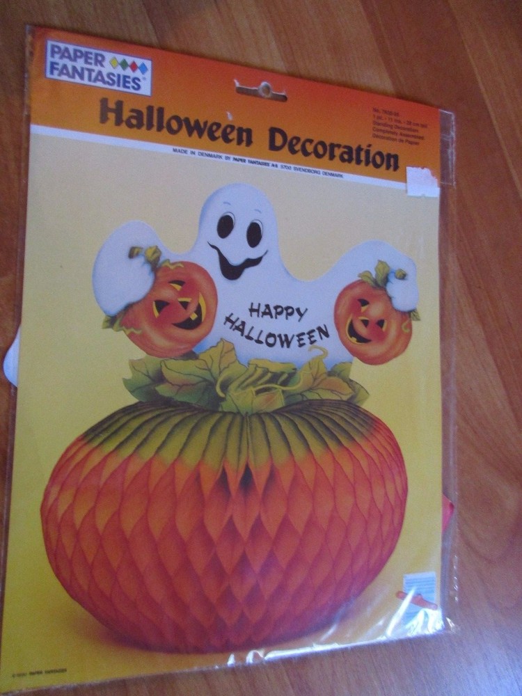 11″ Halloween Centerpiece Decoration Vintage 1990 Paper Fantasies NOS Denmark