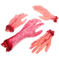 Halloween Scary Silicone Hand Props for Decor Use Lightweight Horror Design 4pcs