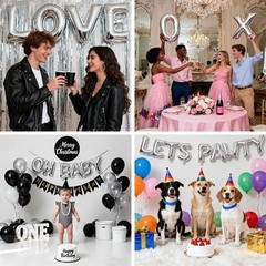 98 Pcs Silver Letter Balloons, Custom 3 Set A-Z Set for Personalizing Names &…