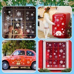 Lansian Christmas Snowflakes Window Clings 87 snowflake +250 snow dots, White