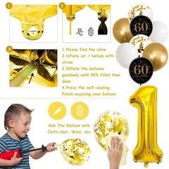 60th Birthday Decorations, Black Gold 60th Birthday Party Decoration for Men …