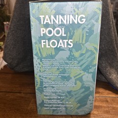 Inflatable Tanning Pool Float 71″ x 71″ with Pillow & Drink Holder