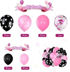 Luxurious 75 PCs Latex Balloon Set with Confetti & Polka Dots for Celebrations