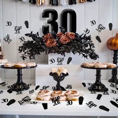 Rip to My 20s Birthday Decorations, 200 Pcs Rip Twenties Confetti, Black 30th…