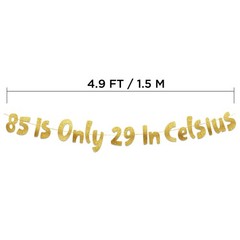PreStrung 85 is Only 29 in Celsius Gold Glitter Banner 85th Birthday Decorat…