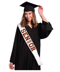 6 Pack White SENIOR 2026 Satin Sash – 2026 Graduation Sash