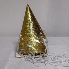Spritz Gold Glitter Party Hats 10 Count Elastic Band Ages 3+ NEW