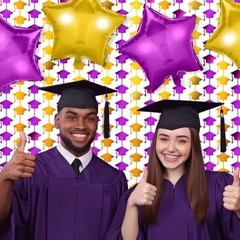 2025 Graduation Party Decorations, 3 Pack 3. 3 x 6. 6 ft Grad Purple and Gold