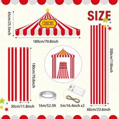 7 Pcs Lighted up Carnival Entryway Party Decorations Set Circus Tent Decorati…