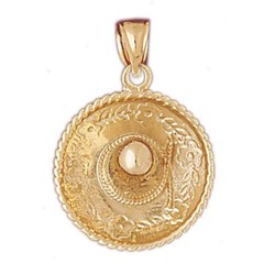 3D Cowboy’s Hat Charm Pendant 14k Gold