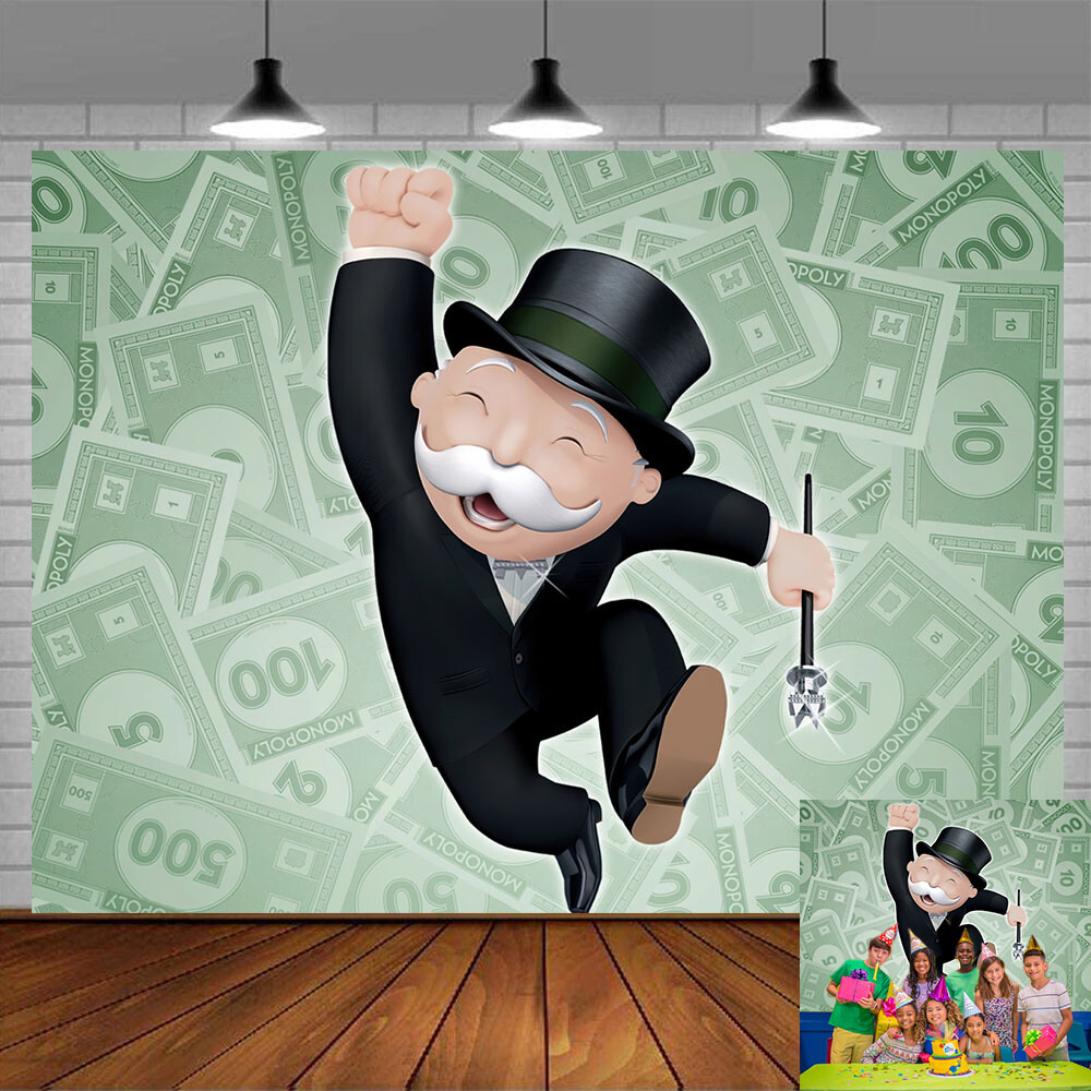 Monopoly Party Decor Party Supplies Backdrop Banner Background Vinyl 7x5ft