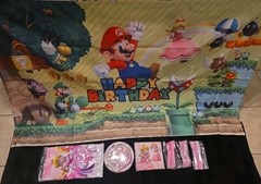 Princess Peach & Friends Party Set, 3x5FT w/ Party Decor & Access for 10