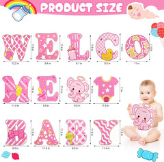 13 Pcs Baby Shower Yard Sign with Stakes, 12 Inch Its a Girl Lawn Garden Sign Ge
