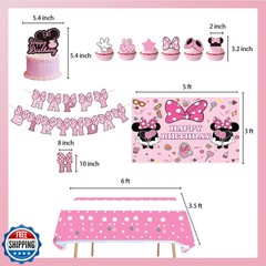 288 PCS Pink Mouse Birthday Decorations Serves 20 Guests Mouse Theme Party De