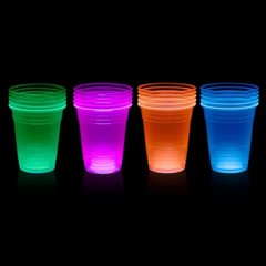 Party Essentials Soft Plastic 12-Ounce Party Cups/ Tumblers, Assorted Neon, 8…