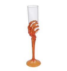 S/3 Skeleton Hands Champagne Plastic Glass Flutes Wine Halloween Bar Prop Party