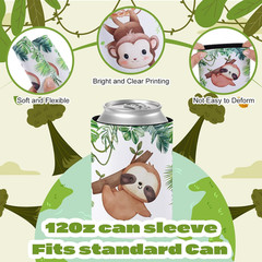24 Count Jungle Safari Party Decorations Jungle Animals Can Cooler Sleeve Wild A