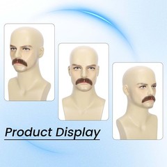 Realistic Mustache and Fake Beard for Men, Natural Looking Costume Mustache H…