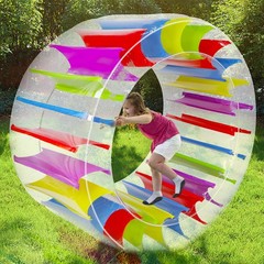 65″ Giant Inflatable Wheel Roller, Colorful Water Rolling Wheel Float for Kid…