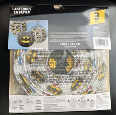 Batman DC Comics Superhero Party Decoration- 3 Paper Lanterns (9.5in) NEW
