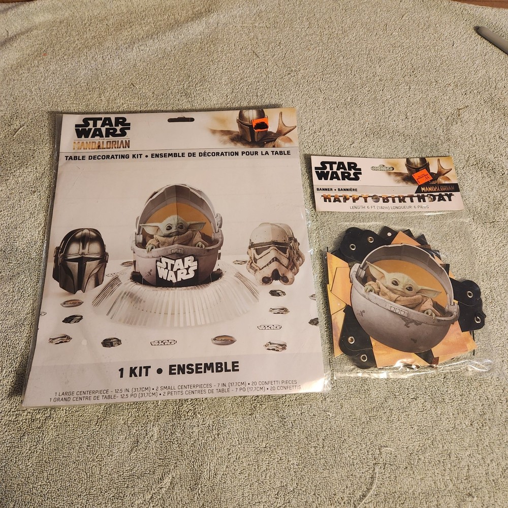 Baby Yoda Baby Birthday Decorations, Party Supplies Set, NEW