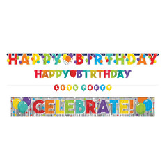 Birthday Celebration Multicolor Paper & Foil Banners