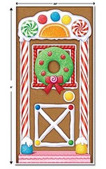 Beistle Printed Plastic Gingerbread House Door Cover Indoor/Outdoor Christmas