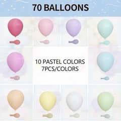 Pastel Balloons 70pcs 12 Inches Party Decorations, Latex Decorations Party