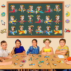 60Pcs Pilot Airplane Cutouts Aircraft Bulletin Board Decorations Adventure Trave