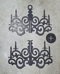 HD Cardstock Black Glitter 3D Chandeliers 2 Styles 4 of Each Style