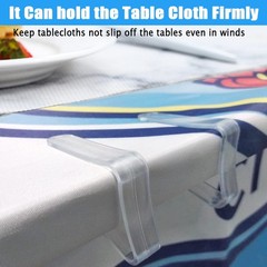 16PCS Clear Plastic Tablecloth Clips,Transparent Clear Tablecloth Clips, Plas…