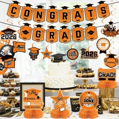 2026 Graduation Decorations Set – Congrats Grad Banner, Balloons & Centerpieces