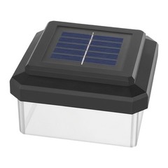 Black Solar Fence Light LED Fits Multiple Sizes Fence Posts Weatherproof Design