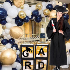 2026 Graduation Party Decorations, 4 Pieces Black Balloon Boxes with Letters of