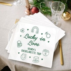Custom Lucky in Love Bachelorette Napkins Personalized Party Decor SATTNA0325