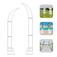 Set of 2 Metal Wedding Arch Backdrop Flower Stand Balloon Stand Party Event Deco