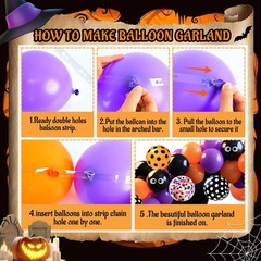 Halloween Balloons Garland Arch Kit for Decorations Party Supplies