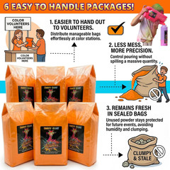 25 Lbs Orange Color Run Powder – Non-Toxic, Washable for Events & Festivals