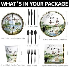 Duck Hunting Party Decorations Tableware – Mallard Theme One Luck Duck Hunting