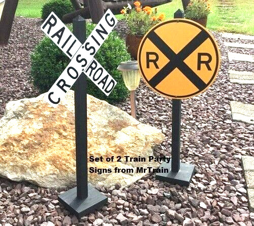 Train Theme Party Table Decorations | Set of 2 | Railroad Crossing | RR | Trains