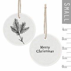 Mini Porcelain Hanging Tag – Merry Christmas – East Of India